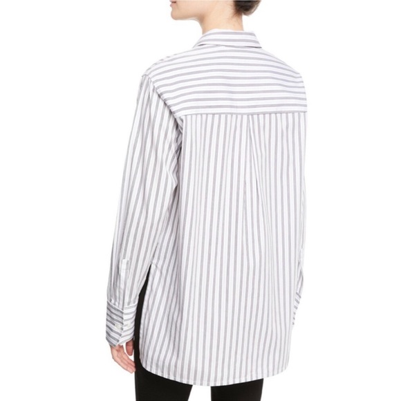 A.L.C. Wharton Striped Poplin Button Down Top Size 6 NWT - Picture 2 of 4